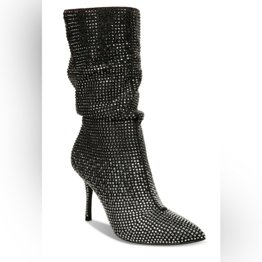 Thalia Sodi Raquell Black Ombre Rhinestone Slouch Boots (NIB)